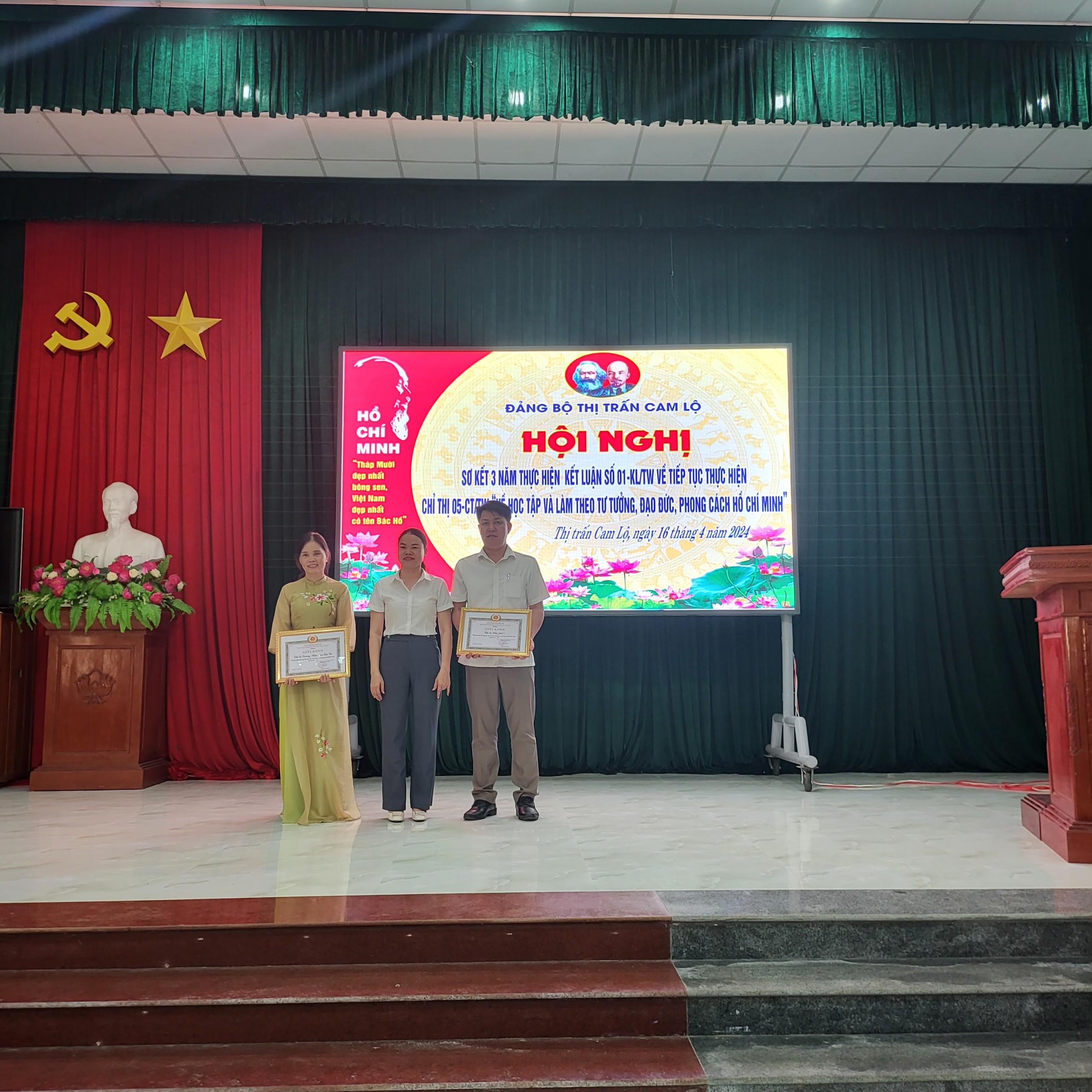 Đảng bộ thị trấn Cam Lộ sơ kết 3 năm thực hiện Kết luận số 01-KL/TW của Bộ Chính trị về “Đẩy mạnh học tập và làm theo tư tưởng, đạo đức, phong cách Hồ Chí Minh”