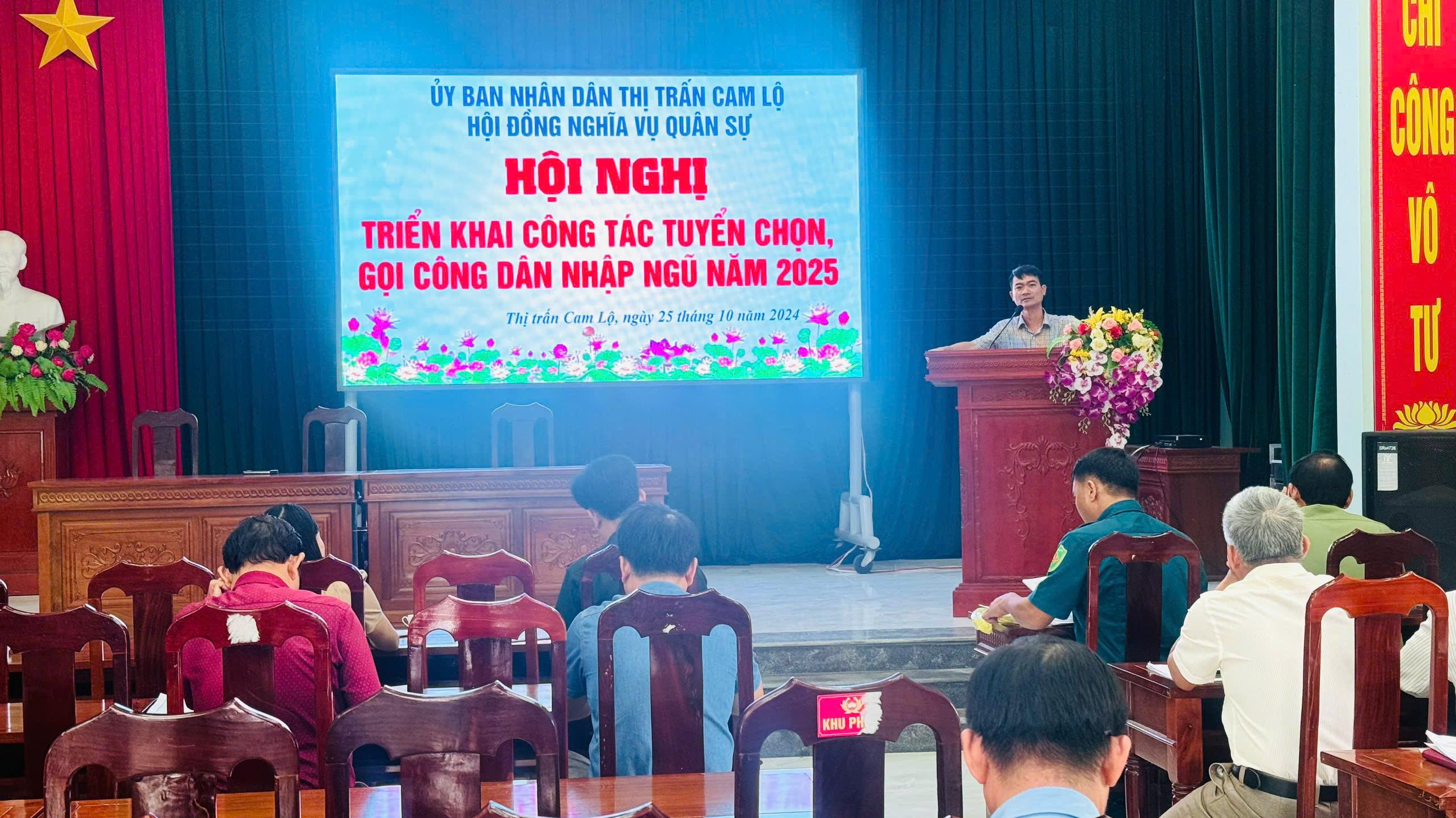 Công tác tuyển chọn, gọi công dân thực hiện nghĩa vụ quân sự và nghĩa vụ tham gia công an nhân dân năm 2025.