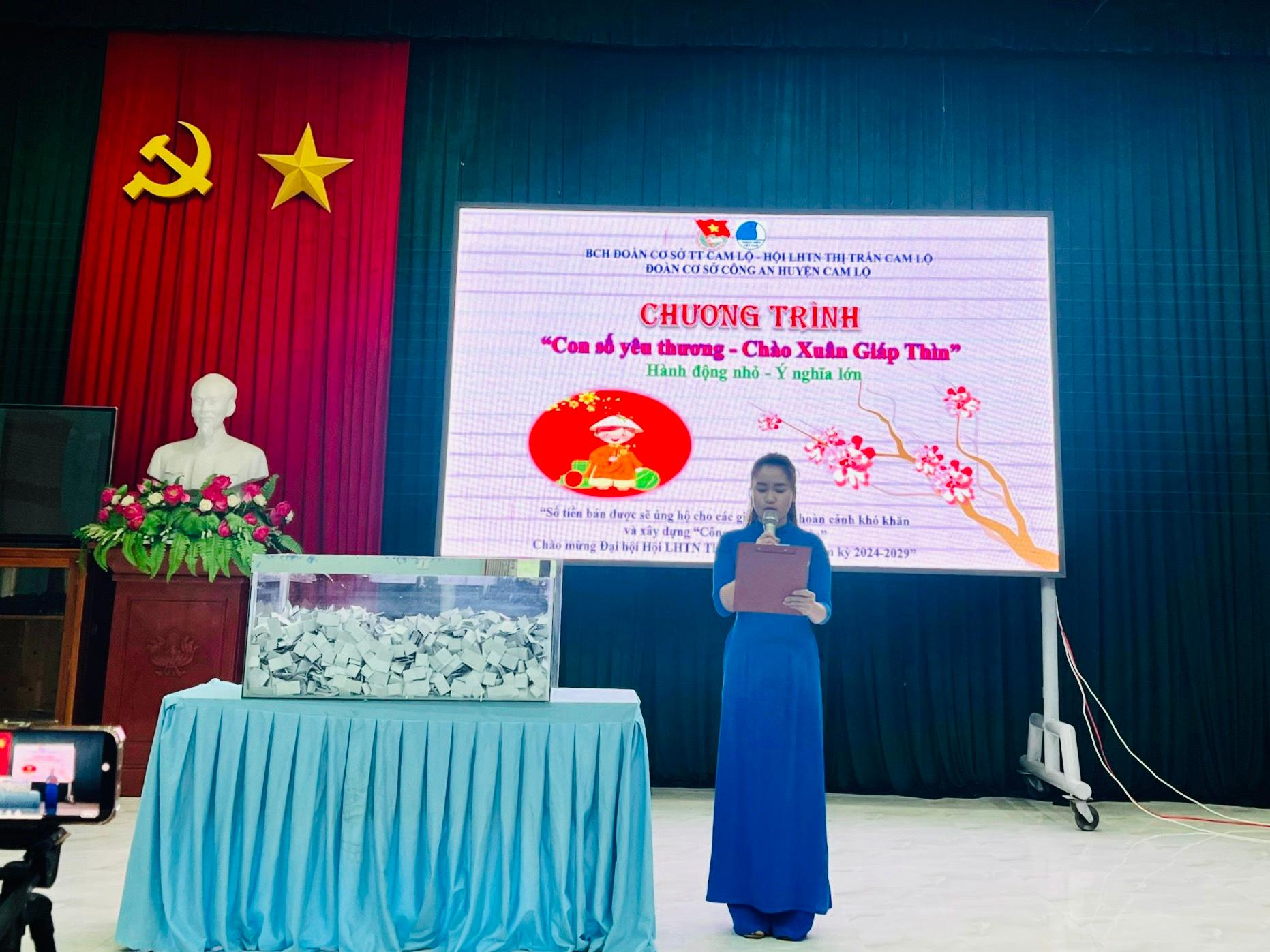 Đoàn thị trấn Cam Lộ tổ chức chương trình” Con số yêu thương – Chào Xuân Giáp Thìn năm 2024”.